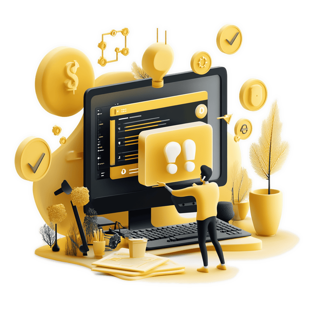 Die Grafik zeigt ein Computerbildschirm mit Warnhinweis und symbolisiert das Thema »Pentesting«.